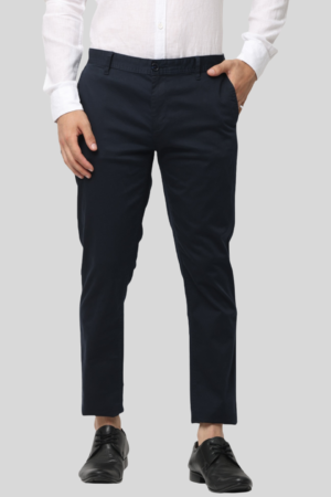 Men's Navy Blue Slim Fit Casual Chino Trouser